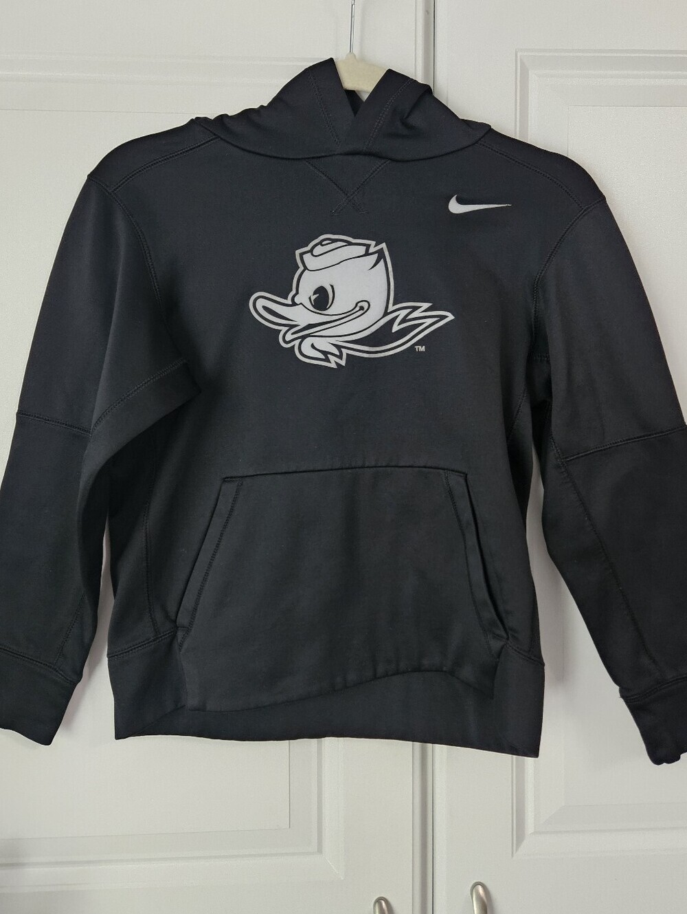 Nike Kids' Black Hoodie with Duck Logo